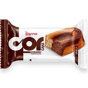 در کیک دولایه وانیلی کاکائویی درنا 50گ