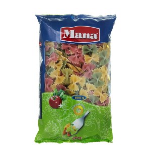 ماکارونی پروانه سبزیجات مانا 500گ