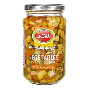 کنسرو سبزیجات سحر شیشه 380گ