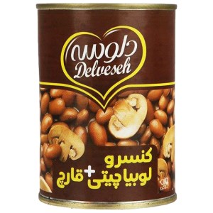 کنسرو لوبیا با قارچ دلوسه 400گ