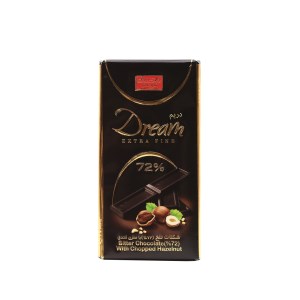 شکلات تلخ شیرین عسل72 درصد فندقی 60گ