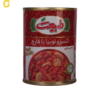 کنسرو لوبیا چیتی با قارچ طبیعت 380گ