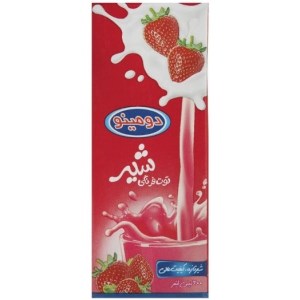 شیر توت فرنگی استریل پاکتی دویمنو 200مل